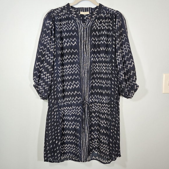 Ulla Johnson Dresses & Skirts - Ulla Johnson Silk Navy and Cream Mini Dress Boho Size‎ M/L
